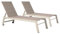 Happy Garden Lot de 2 Bains de Soleil Barbados en textilène Taupe et Aluminium Taupe. Transat d'extérieur Multi Position.