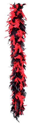 PARTY DISCOUNT® Federboa schwarz/rot, 1,80 m