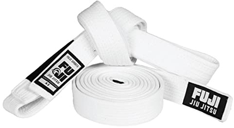 FUJI Premium Pearl Weave BJJ Belt, Jiu Jitsu White Belt, A3 Adult Size