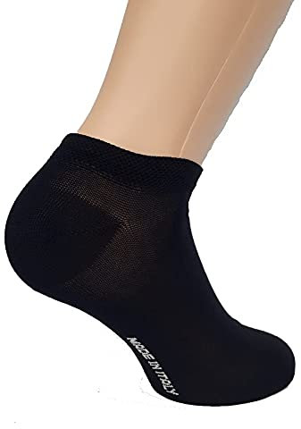 12 paia Fantasmini, in pregiato Filo di Scozia Blu Elasticizzato - Made in Italy