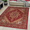 Carpeto Rugs Teppich Orientalisch Rot Klassisch Muster Kurzflor Öko-Tex Wohnzimmer 120 x 170 cm