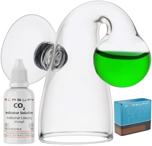 Measury CO2 Dauertest Aquarium mit 30 ml Testflüssigkeit 20 mg/l, CO2 Test Aquarium Drop Checker, CO2 Tester