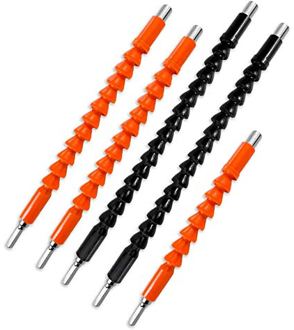 5 pezzi Flessibile Estensioni per Punte da Trapano, 300 250 200 mm Attacco esagonale 1/4'' Connessione a Cacciavite Punta dell'albero Flex Drive Connessione Rapida Adattatore Kit di Utensili Elettrici