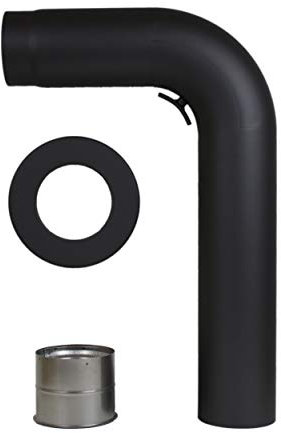 LANZZAS Ofenrohr Set 90° Grad gezogen ohne Drosselklappe, im Durchmesser, DN Ø 150 mm, Farbe: schwarz-metallic - weitere Rohre aus unserem Sortiment, finden Sie hier.