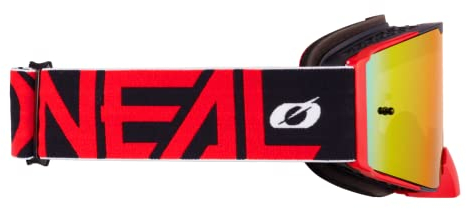 O'NEAL | Fahrrad- & Motocross-Brille | MX MTB DH FR Downhill Freeride | Verstellbares Band, optimaler Komfort, perfekte Belüftung | B-30 Goggle | Unisex | Schwarz Rot verspiegelt | One Size