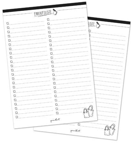younikat 2er Set Einkaufsliste Notizblöcke I DIN A5 I 50 Blatt I Einkaufsblöcke mit Vordruck für die Küche Handtasche Auto I Organizer aus Papier zum Abreißen I dv909