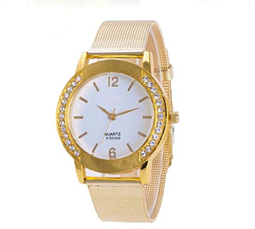 Armbanduhr Damen Uhren Schmuck Quarzuhr Analog Edelstahlarmband Muttertagsgeschenk Geburtstagsgeschenk Mode Frauen Mädchen Mode Frauen Kristall Golden Edelstahl Analog Quarz Schmuck Armbanduhr