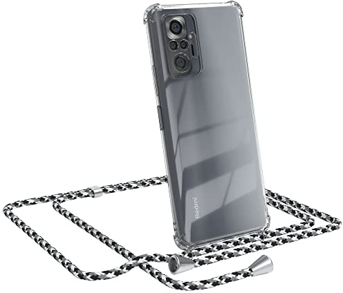 EAZY CASE Handykette kompatibel mit Xiaomi Redmi Note 10 Pro Handyhülle mit Umhängeband, Handykordel mit Schutzhülle, Silikonhülle, Hülle mit Band, Kette mit Hülle für Smartphone, Schwarz Camouflage