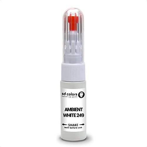 SD COLORS AMBIENT WHITE 249 compatibile con FIAT New Touch Up Paint Pen Kit di riparazione 20 ML GRAFFI CHIP SPAZZOLA COLORE CODE 249 AMBIENTE BIANCO