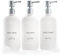 Stylischer Shampoo- und Conditioner-Spender, 3er-Set, 620 ml Moderne Duschgel-/Seifenflaschen mit Pumpe, Etiketten, einfach zu befüllen, für EIN sofortiges Badezimmer-Dekor-Upgrade, Weiß