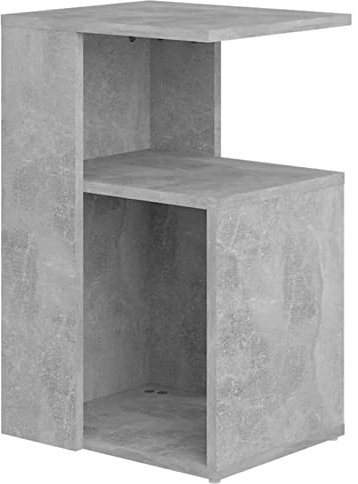 Tidyard Tavolino da Salotto,Tavolino da caffè,Tavolino Laterale da Letto,Tavolino Piccolo Salotto,Tavolino da Divano,Comodini,Comodino Cameretta Grigio Cemento 36x30x56 cm in Truciolato
