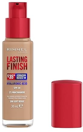 Rimmel London, Lasting Finish, Base de maquillaje, 200 - Soft Beige, 30ml