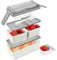 Bugucat Bento Lunch Box - 1400ML Stackable, 2 Layer, 3 Compartment Leak-Proof Lunch Box with Compartments for Adults & Kids, Meal Prep Container with Cutlery, Grey