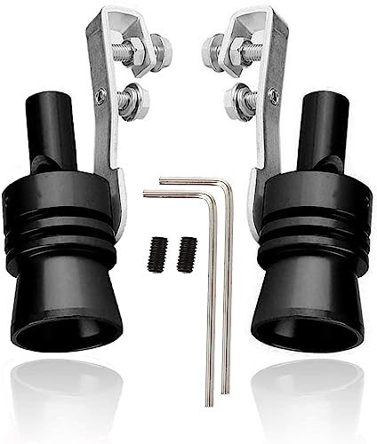 2 Piezas Silbato Escape Coche, Silenciador de Silbato Tubo de Escape Silbato Coche Escape Tubo de Silenciador Lmulador, para Tubo de Escape de Automóvil Modificado, L, Negro