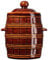 KADAX Pot en grès, pot en céramique dense, avec gouttière et couvercle, passe au lave-vaisselle, en céramique, pot à fermentation pour concombres, marron, 4 l