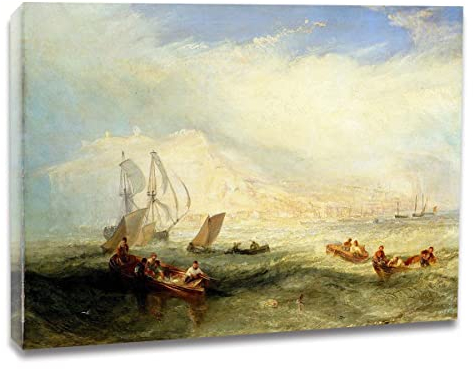Ltt-Ydd-Ccl Joseph Mallord William Turner-Fischer-Kunstdruck Poster Kunstdruck auf Leinwand für Wohnzimmer, Büro Dekoration Bereit Zum Aufhängen(Gerahmt,70x90cm 28x35inch)