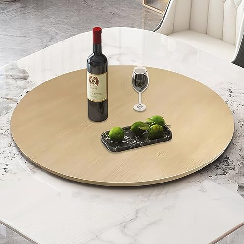 ESOYAWE Lazy Susan Piatto Girevole in Legno da Tavolo da Pranzo, 50 60 70 80 90 100 Cm Tondo Supporti Girevoli da Piano Tavolo, Piatto da Portata Girevole, per Ristorante, Hotel, Cucina, Casa