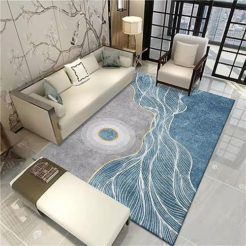 RUGMRZ Kamin Deko Wohnzimmer Einfache und luxuriöse Cartoon kann geschnitten Werden küchen blau Teppich für Balkon bodenbelag für Balkon Kamin deko Wohnzimmer Teppich bürostuhl300x400CM