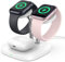 SwanScout Doppel Watch Ladestation für Apple Watch 10, SwanScout 704A, 3.3W Schnell Ladestation Kompatibel mit Apple Watch 10/Ultra 2/9/8/7/6, kabelloses Ladegerät Station für Airpods 4 (ohne Adapter)