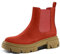 PIZZ ANNU Stivali con Tacco Basso Casual Chelsea Boots Donna Comodi Biker Stivaletti Invernali Eleganti Plateau Rosso EU 37