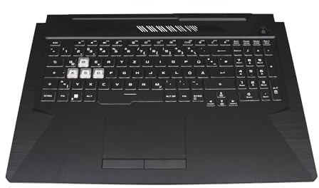 ASUS 90NR0684-R31GE1 Original Tastatur inkl. Topcase DE (deutsch) schwarz/transparent/schwarz mit Backlight für TUF Gaming A17 FA706QM