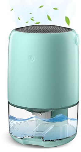 Dehumidifiers for Home, 1100ml Small Dehumidifier with 7 Color LED Light, Water Full Shutdown, Quiet Portable Electric Dehumidifiers for Drying Clothes, Bedroom, Bathroom, Wardrobe, UK Plug