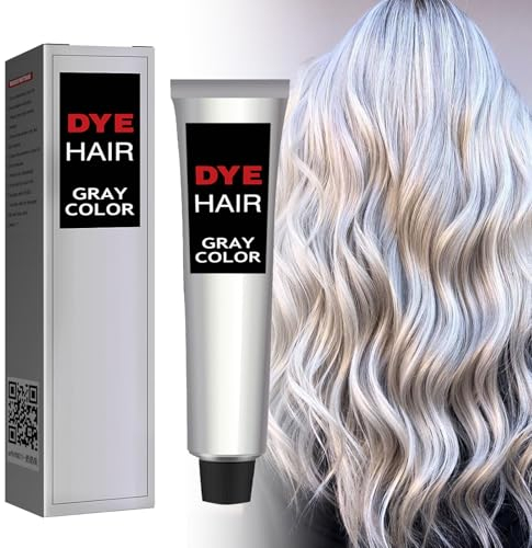 Pemarlis Graue Haare färben,Silberne Graue Natürliche Haarfarbe Creme,Haarfarbe Wachs Instant Haarfärbemittel Einweg-Haarschlamm,Instant Silberne Graue Haare färben Shampoo (3)