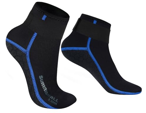 Summshall Neoprene Socks, 3mm Wetsuit Socks Thermal Swimming Socks for Men Women Anti-slip Warmth Neoprene Socks for Diving Snorkeling Cold Water Swim Sea Sailing Kayaking