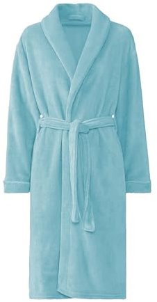 GREATOYAR Albornoz de Ducha para Hombre o Mujer, Albornoz de Rizo, Bata de Baño, Pijama, 100% Algodón, Talla M-L, Color Turquesa