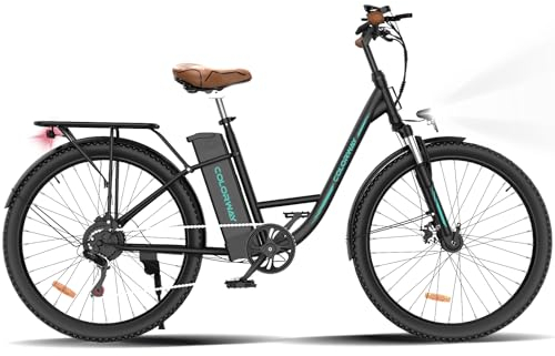 COLORWAY Velo Electrique, avec Moteur 250W, EBike avec Batterie 36V 15Ah, 7 Vitesses, écran LCD, vélo électrique de 28 Pouces pour Hommes et Femmes, autonomie de 45 à 100 km