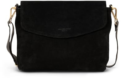 HOLZRICHTER Berlin Umhängetasche No 1-3 (L) schwarz - Elegante Handtasche & Schultertasche handgefertigt aus Premium-Leder