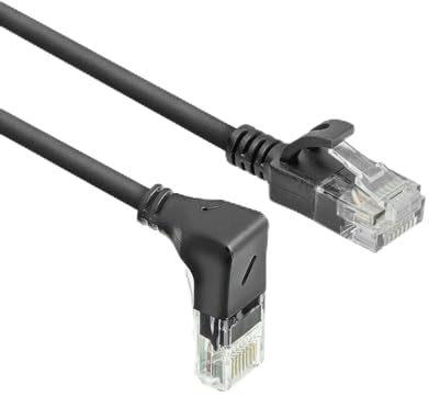 ACT DC3902 - Câble réseau CAT6A coudé à 90° vers le bas - U/UTP LSZH - Câble LAN fin de 3,6 mm - Câble Ethernet flexible avec fiche RJ45 - Pour une utilisation dans les centres de données, 2 m