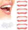 4 Paires Prothèse Dentaire Cosmétique Sourire Prothèses Dentaires, Scettar Instantanées Dents de Placage, Dentier Provisoire, Blanchiment Fausses Dents,Facettes Dentaires,Haut Bas Prothèses Dentaires