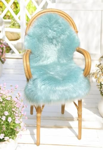 Hollert Lammfell Premium Neuseeland Mintgrün weich flauschig Schaffell Couchauflage Teppichläufer Größe 90-100