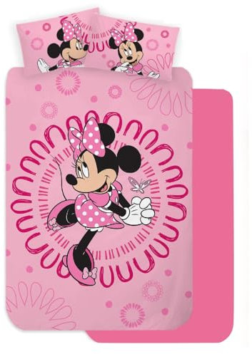 Disney Minnie Mouse Children's Bedding Set 3 Pieces for King Size Bed Sheets 100% Cotton