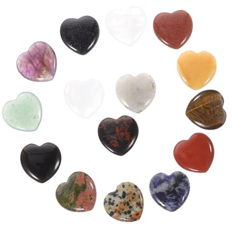 Gogogmee Herz Stein Herzsteine Edelstein 15pcs Gefälschte Edelsteindekoration Unregelmäßige Kristallgesteine Steinkristall -dekore Vase Füllstoff Dekore (gemischter Stil)