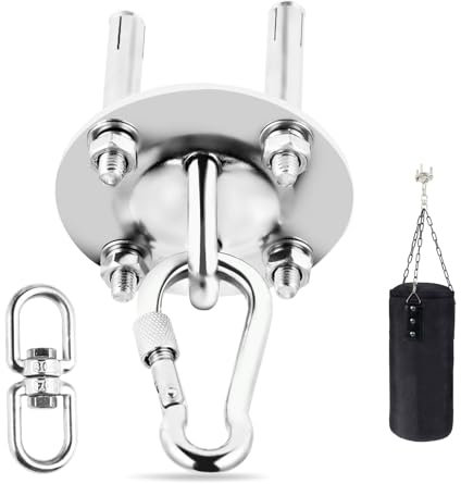 Lrocotanc Gancho De Techo De Acero Inoxidable hasta 450KG - Soporte para Saco De Boxeo con Rotación 360° - Fijación para Hamaca - Gancho para Columpio - Gancho De Carga Pesada para Suspensión