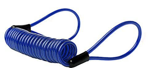 iplusmile 1pc Blue Disc Brake Lock Reminder Cable for Motorbike Bicycle Scooter Lightweight Coiled Security Wire to Prevent Damage When Lock Is Engaged