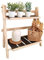 Mokylor 2 Tier Foldable Ladder Plant Stand, Tabletop Plant Stand Step Style Desktop Storage Organizer Wood Display Shelf Decorative Storage Rack Wooden Sundries Shelf for Home