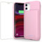 Feob Battery Case for iPhone 11/XR (6.1inch),Upgraded 7500mAh Slim Portable Charger Case Cover,External Battery Pack Charging Case with Tempered-Glass Screen Protector for iPhone 11/iPhone XR (Pink)