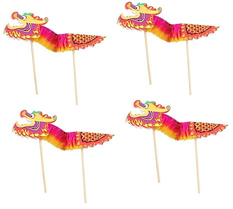 BESTonZON 10sätze Diy-drachen-material Zum Selbermachen Für Junge Mädchen Unfertige Chinesische Drachen Zum Basteln Kreatives Lernspielzeug Hand-augen-koordination Und Praktischen Fähigkeite