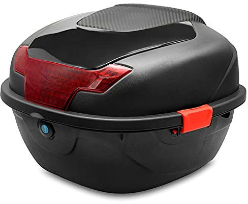 Generisch Motorradkoffer, Touring-Topbox, Heckkoffer-Gepäckbox, robust und langlebig für Roller, Helm-Aufbewahrungsbox und universelle Befestigungen.