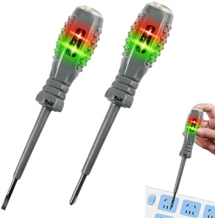 Generic 2-in-1 Electrical Tester Screwdriver, Non-Contact Voltage Tester Pen, AC/DC Circuit Detection, Flathead & Crosshead with LED Light