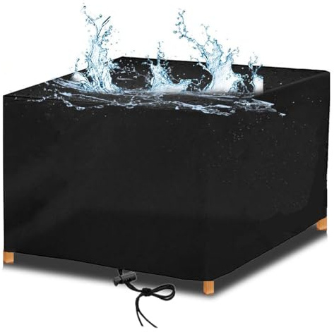 Gartenmöbel Abdeckung Wasserdicht 200x100x75cm Schutzhülle Gartenmöbel Abdeckplane für Gartentische Terrassenmöbe Winterfest Outdoor Abdeckhaube Gartenmöbel Anti-UV, Schwarz
