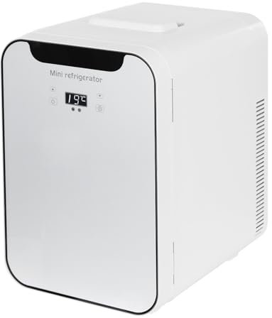 panfudongk Mini Nevera Pequeña Nevera 20L Portátil Silenciosa Oficina Coche Dormitorio Cosméticos Medicamentos