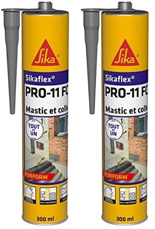 SIKA - Mastic polyuréthane PU tout en 1 - Sikaflex PRO 11 FC Purform Gris Béton - Collage puissant - Mastic multi-matériaux - Etanche - Intérieur et Extérieur - Construction et Bricolage - 300ml