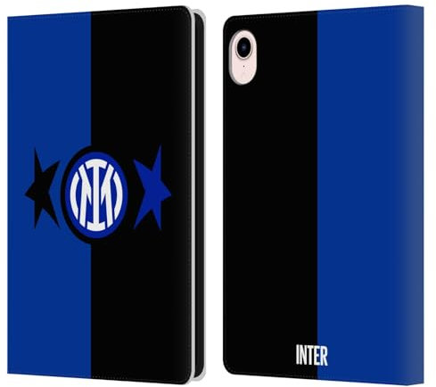 Head Case Designs Licenza Ufficiale Inter Milan Nero & Blu IM 2Stars Custodia Portafoglio in Pelle Compatibile con Apple iPad Mini (2021/2024)