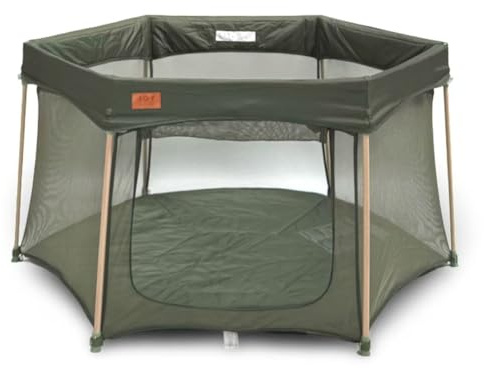 Venture All Stars Joy Award-Winning Foldable Baby Playpen – Large, Portable Play Pen for Babies & Toddlers, Breathable Mesh & Fitted Mat, Easy to Set Up, Includes Travel Bag - Green (6-36 Months)