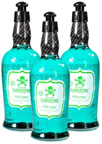 BARBERTIME Hair Tonic 400ml | Erfrischendes Haartonikum mit Menthol & Kampfer | Belebt Kopfhaut & Haar | Volumen, Pflege & Frische | Für alle Haartypen | Kühlt & revitalisiert (3er Pack)