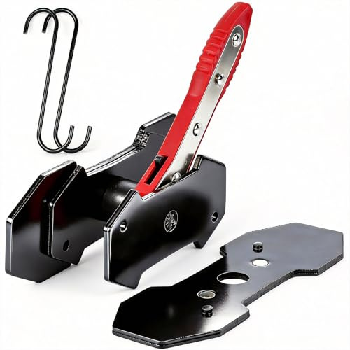 Mumicol Brake Caliper Compression Tool with 2 Steel Plates & 2 Hooks, 360° Ratcheting Piston Compressor for Single Twin Quad Pistons - Fits Cars, Trucks, SUVs